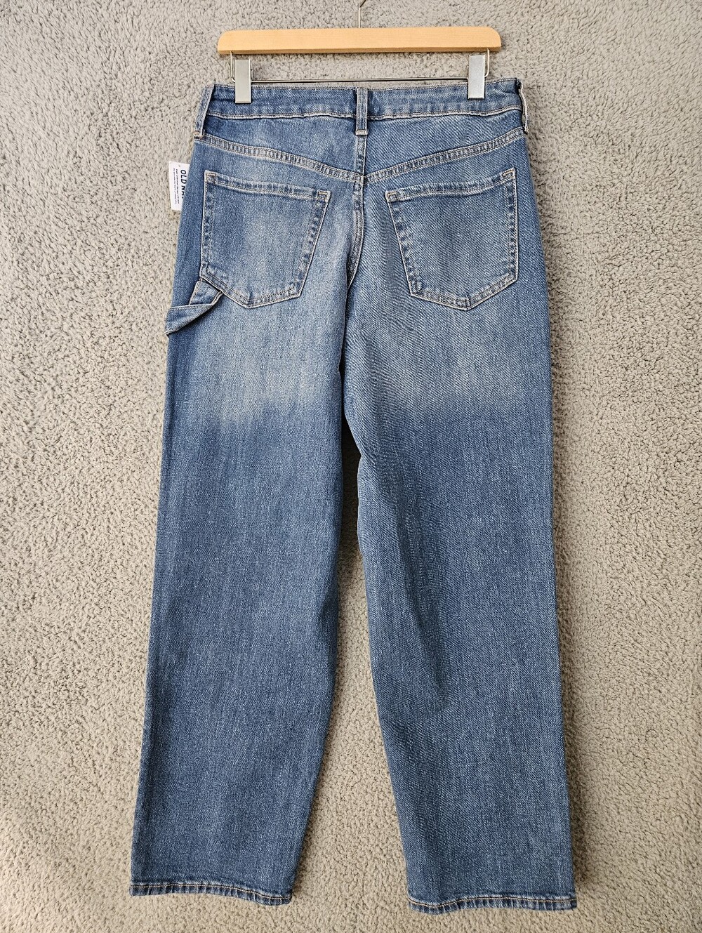 Old Navy High-Waisted OG Loose Jeans Sz 8 Straight Leg Embroidered Blue Women's - Picture 6 of 16